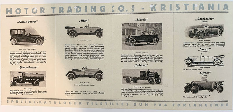 Bilmodeller Kristiania motor trading